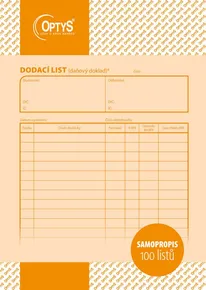 Dodací list A5, samopropisovací, 100 listov 1077
